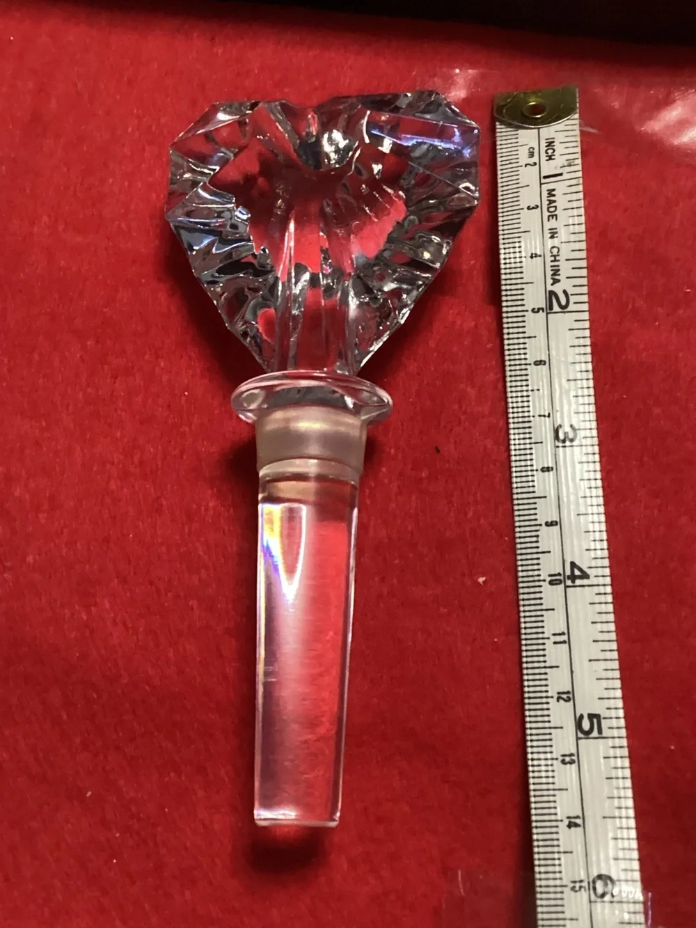 Vintage Mikasa Lead Crystal Heart Bottle Stopper - Never Used - Excellent Cond.